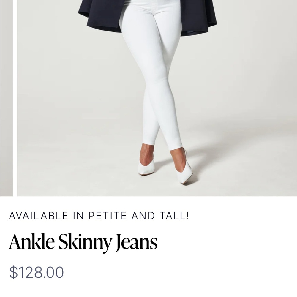 Spanx white ankle skinny jeans, size 1X